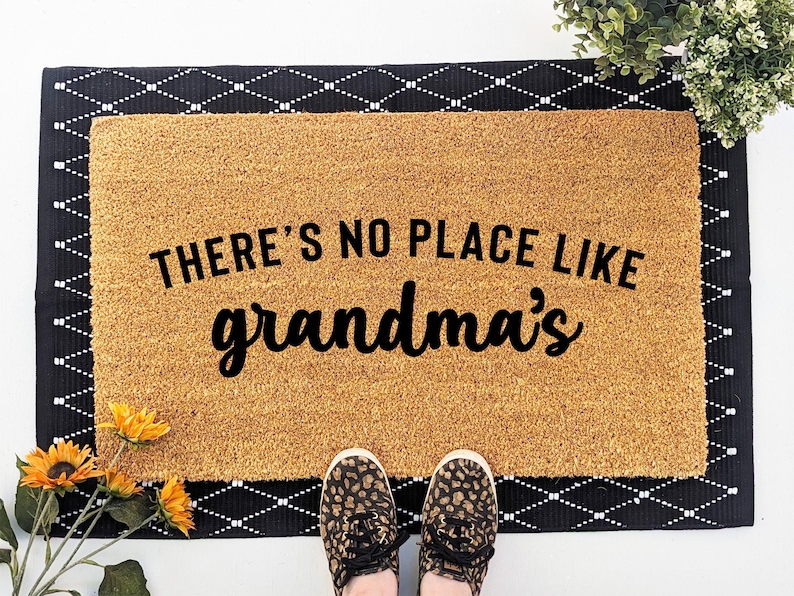 There's No Place Like Grandma's Doormat | Gift for Grandma | Christmas Gift | Cute Doormat for Grandparent image 1
