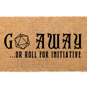 Roll for Initiative Doormat, Funny Go Away Door Mat, Nerdy Gift, New Home Gift, Gamer Gift, D20 Dice, Welcome to Our Home, Welcome Mat