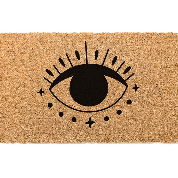 Evil Eye Doormat, Witchy Welcome Mat, Witchy Decor, Witch Doormat, Halloween Door Mat, Halloween Decorations, Front Door Mat