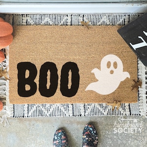 Halloween Doormat, Boo Ghost Welcome Mat, Halloween Door Mat, Halloween Home Decor Decorations, Fall Decor, Autumn, Cute Doormat, Fall Mat