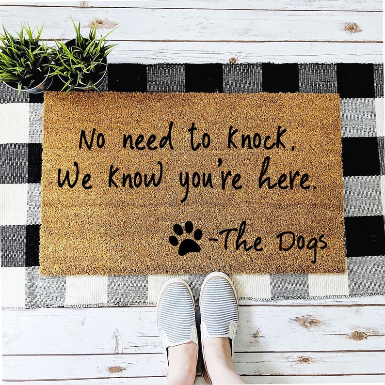 No Need to Knock Dog Doormat Funny Dog Lover Gift Etsy