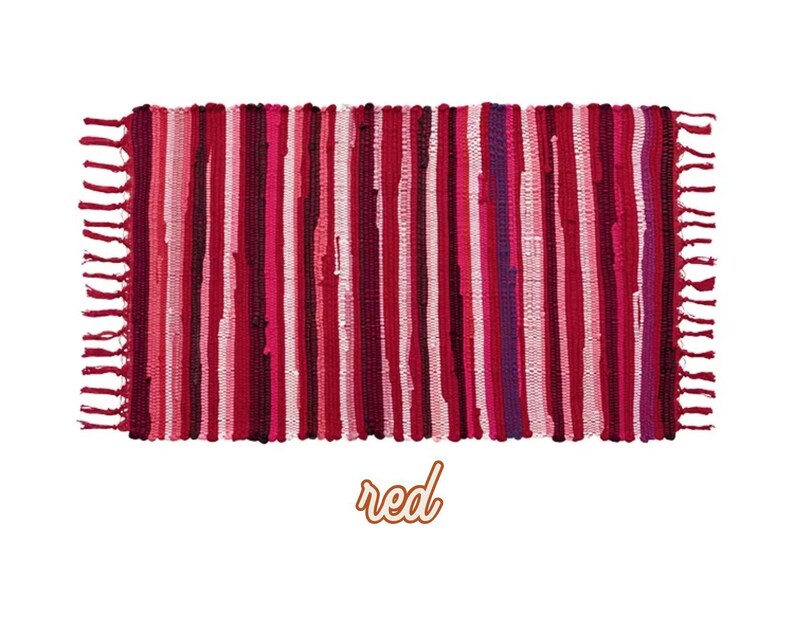 Colorful Boho Rugs, Woven Outdoor Rug, Layering Rug, Boho Decor, Fringe Accent Rug Red
