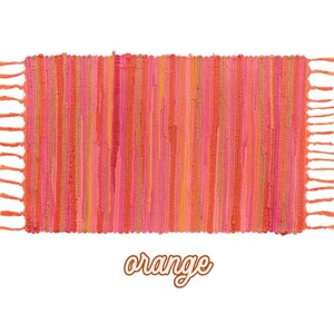 Colorful Boho Rugs, Woven Outdoor Rug, Layering Rug, Boho Decor, Fringe Accent Rug Orange