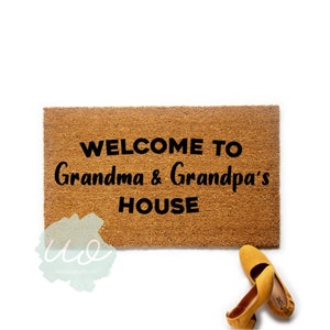 Grandparents Welcome Door Mat, Personalized Doormat, Custom Grandparent Gift, Family Gift, Grandparents Day Gift, Gifts for Them