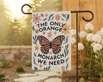 Orange Monarch Butterfly Garden Flag - Political Outdoor Decor
