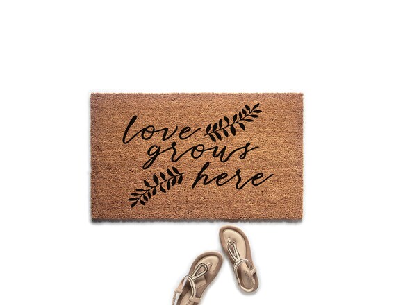 Love Grows Best Doormat Welcome Mat Quote Doormat Farmhouse Decor Front Porch Decor Gifts For Her Coir Doormat Housewarming