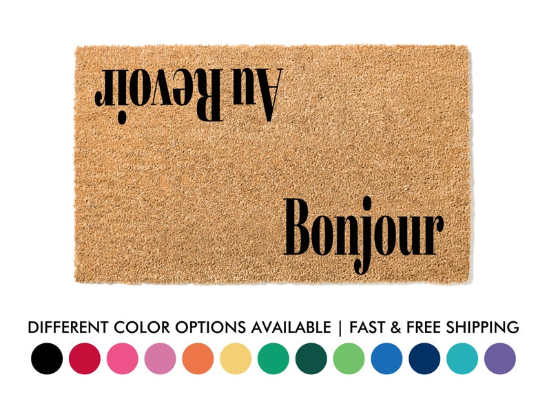 Bonjour Au Revoir Doormat Mat Hello and Goodbye Etsy