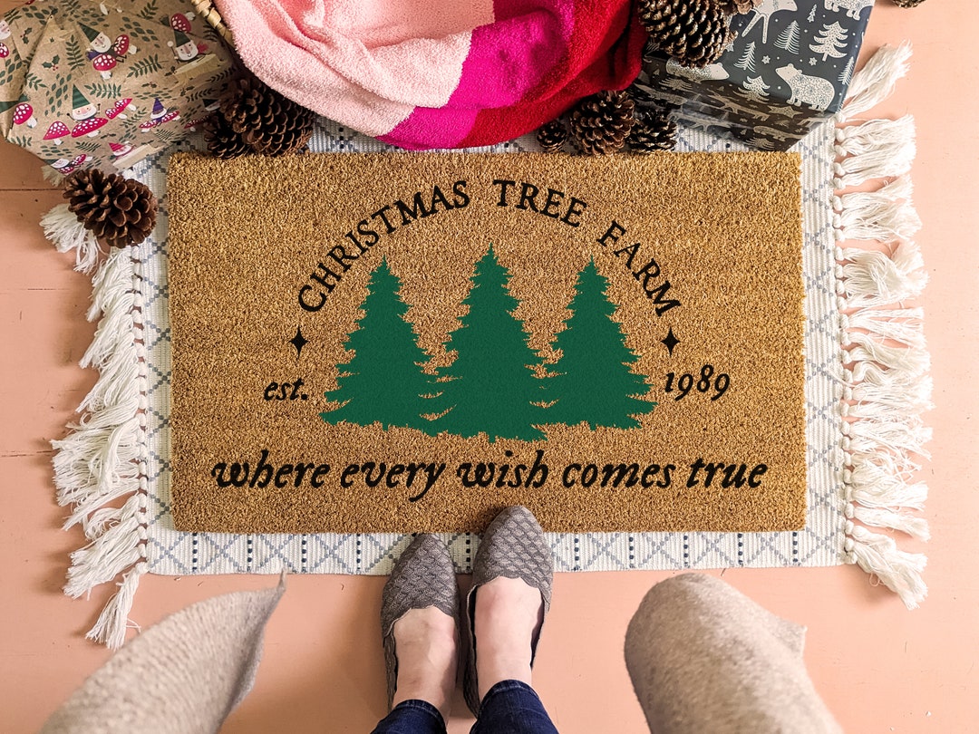 Christmas Tree Farm Swiftie Holiday Door Mat, Christmas Tree Farm