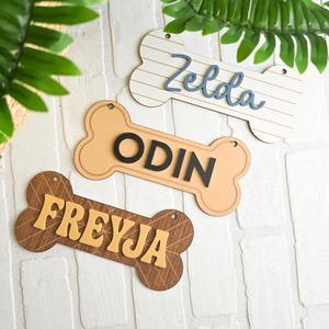 Personalized Dog Bone Crate Name Sign – Personalized Dog Bone Shape Kennel Tag, Pet Name Plaque, Dog Crate Decor, Personalized Dog Gift