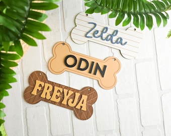 Personalized Dog Bone Crate Name Sign – Personalized Dog Bone Shape Kennel Tag, Pet Name Plaque, Dog Crate Decor, Personalized Dog Gift