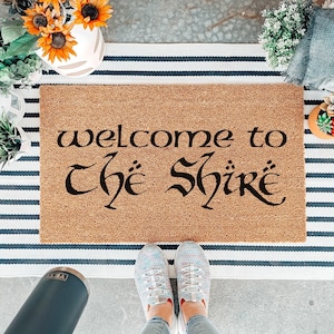 Welcome to the Shire Doormat, Outdoor Front Door Coir Welcome Mat, Housewarming, New Home Gift, Fantasy Door Mat