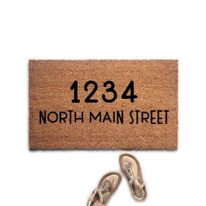Custom Street Address Doormat, Address Welcome Mat, Housewarming Gift, Personalized Gift, Closing Gift