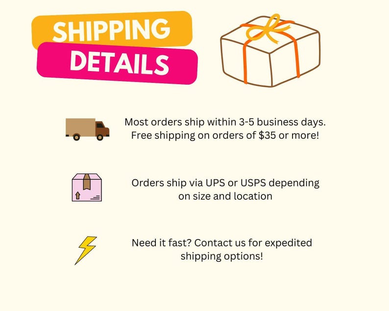 text and icons related to shipping details.