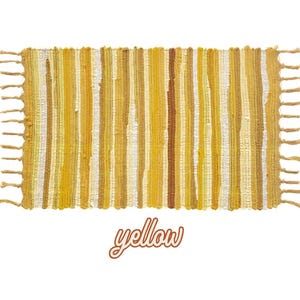 Colorful Boho Rugs, Woven Outdoor Rug, Layering Rug, Boho Decor, Fringe Accent Rug Yellow