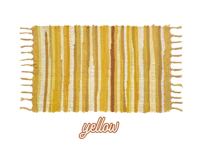 Colorful Boho Rugs, Woven Outdoor Rug, Layering Rug, Boho Decor, Fringe Accent Rug Yellow