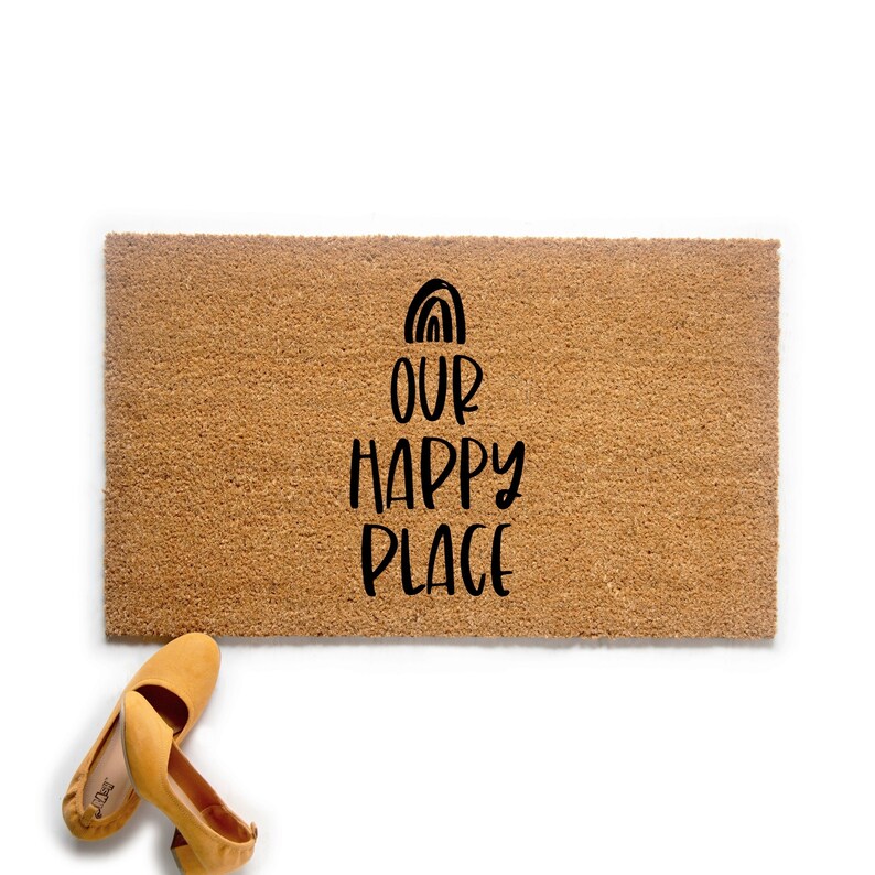 Our Happy Place Doormat Custom Mat Housewarming Etsy