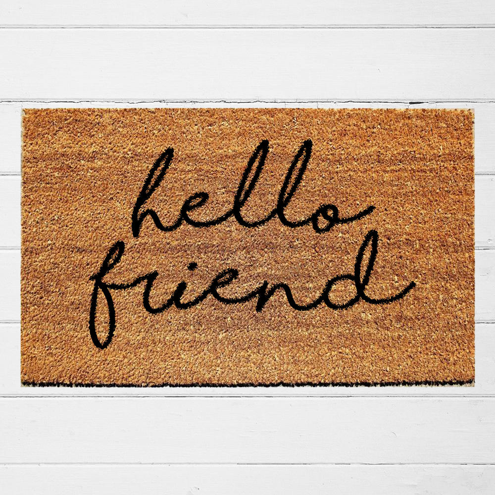 Hello Friend Doormat Mat Housewarming Gift Etsy
