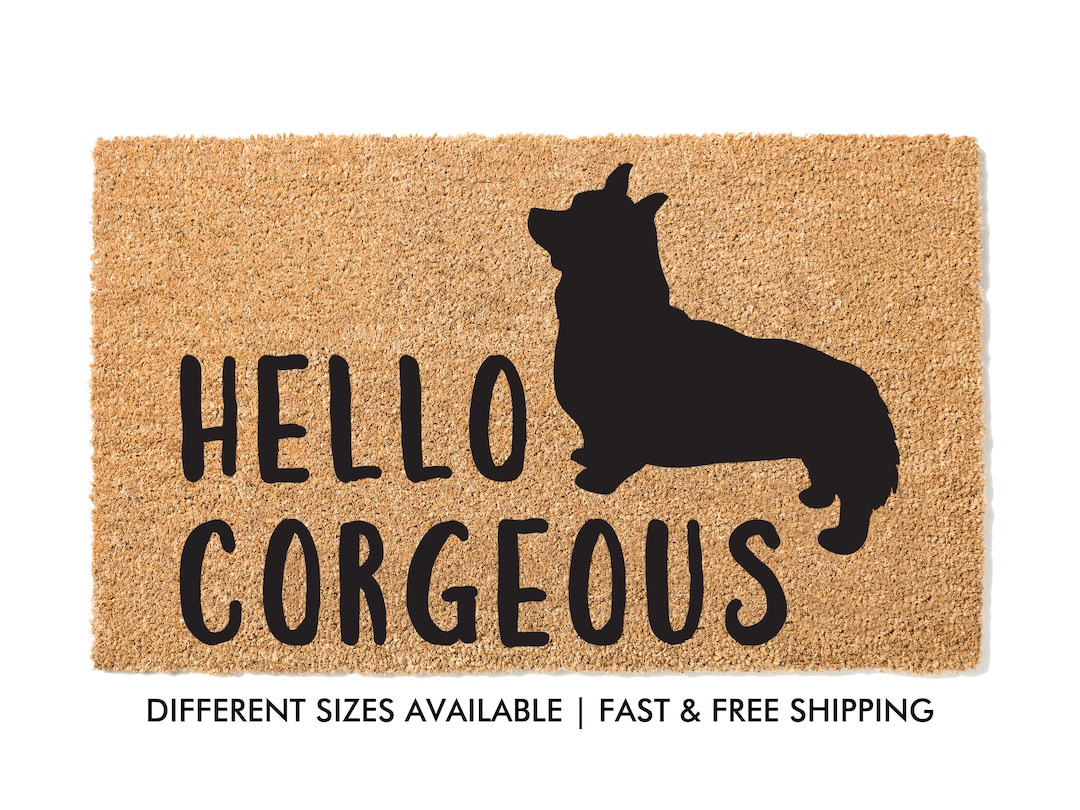 Hello Doormat, Funny Dog Doormat, Personalized Door Mat
