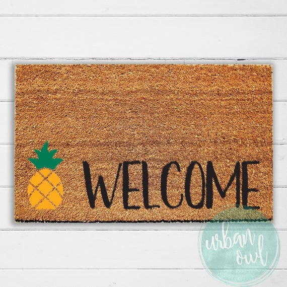 Pineapple Mat Beach House Decor Custom Doormat Etsy