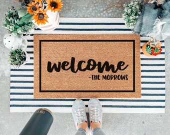 Personalized Family Name Doormat, Personalized Gift, Custom Door Mat, Front Porch Decor, Housewarming Gift, Wedding Gift, Welcome Mat