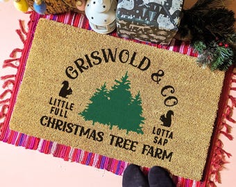 Griswold and Co Christmas Tree Farm Doormat, Funny Christmas Door Mat, Griswold Holiday Movie Quote Welcome Mat, Christmas Vacation