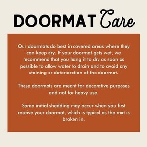 a poster with a quote about doormat care