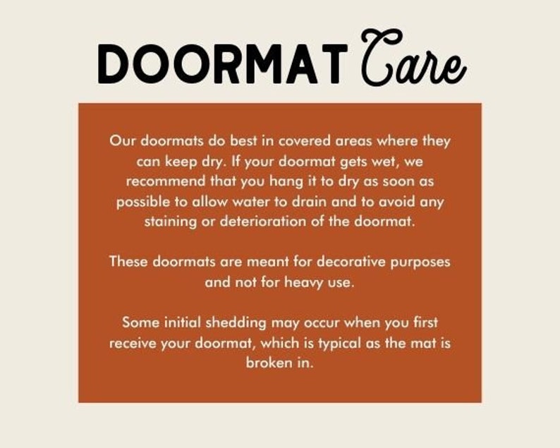 a poster with a quote about doormat care