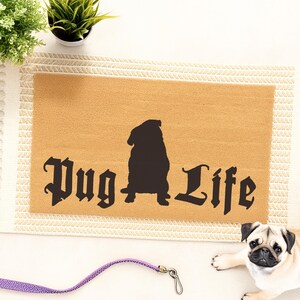 Dog Lover Gift | Pug Life Funny Doormat | Welcome Mat | Dog Mom | Pug Gift | Gift for Her | Gift for Him | Urban Owl