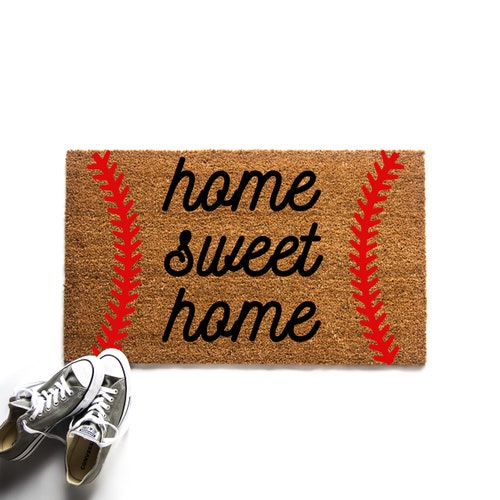 Home Doormat Baseball Doormat Mat Baseball Decor Etsy