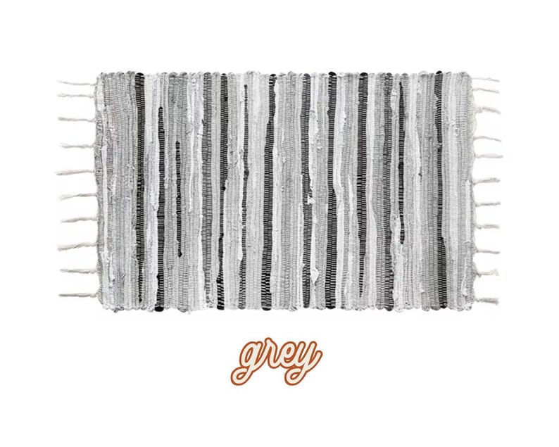 Colorful Boho Rugs, Woven Outdoor Rug, Layering Rug, Boho Decor, Fringe Accent Rug Grey
