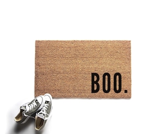Boo Halloween Doormat, Halloween Welcome Mat, Seasonal Halloween Decor, Custom Door Mat, Front Door Decor