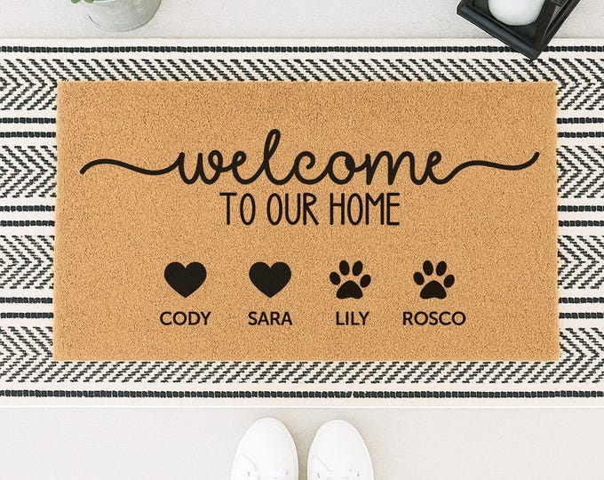 Custom Family & Pet Doormat - Personalized Housewarming Gift