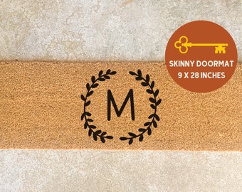 Personalized Monogram Doormat, Skinny Doormat, Personalized Gift, Newlywed Wedding Gift, Housewarming Gift, Custom Door Mat, Welcome Mat