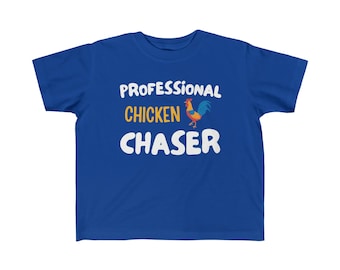 Kid's Funny Professional Chicken Chaser Toddler Rooster Farm Fine Jersey Tee
