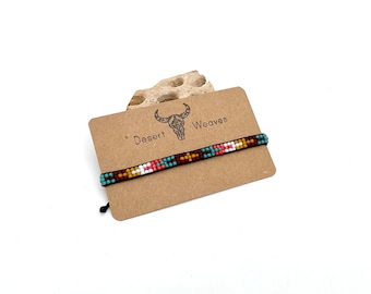 Seed bead bracelet, southwestern layering bracelets, boho desert festival jewelry, southwest desert inspired, matte beaded wristband