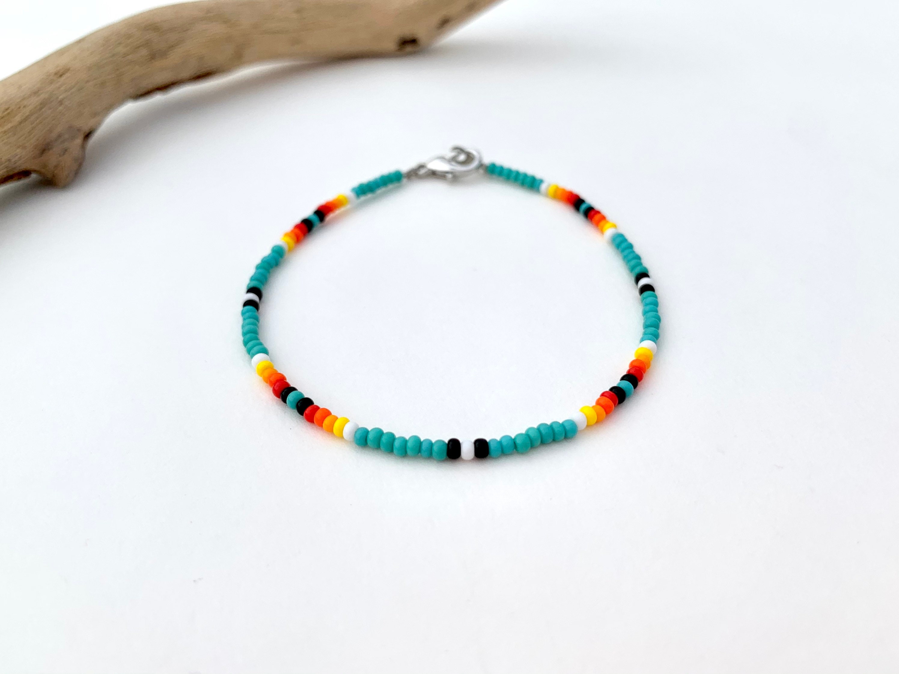 Seed bead anklet boho anklet southwestern ankle bracelet desert festival jewelry beaded western style
