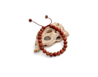 Goldstone bracelet, terracotta stone beads, desert color jewelry, unisex stacking bracelets, gemstone beaded bracelets