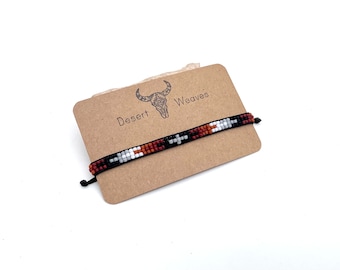 Seed bead bracelet, southwestern beaded bracelets, boho western jewelry, matte desert colors, handmade jewelry, muted colors