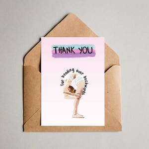 Yoga leraar Card. waardering Card. afdrukbare 5 x 7 Card. Turnen leraar dank u Card. Yoga Student Bedankkaart. Last Minute Gift