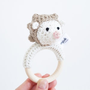 crochet rattle, crochet animal, hedgehog, baby rattle, crochet hedgehog, gift newborn, toy, handmade, baby, gift, newborn, organic wool