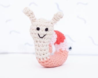 crocheted rattle snail, gift baby, snail // Amelie //