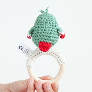 rattle, crochet rattle, gift for baby, gift for newborns, crochet animals, baby, gift, newborn, organic wool image 2