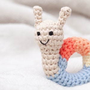 crochet animal rattle, baby toy, handmade snail 'ANNI' image 4