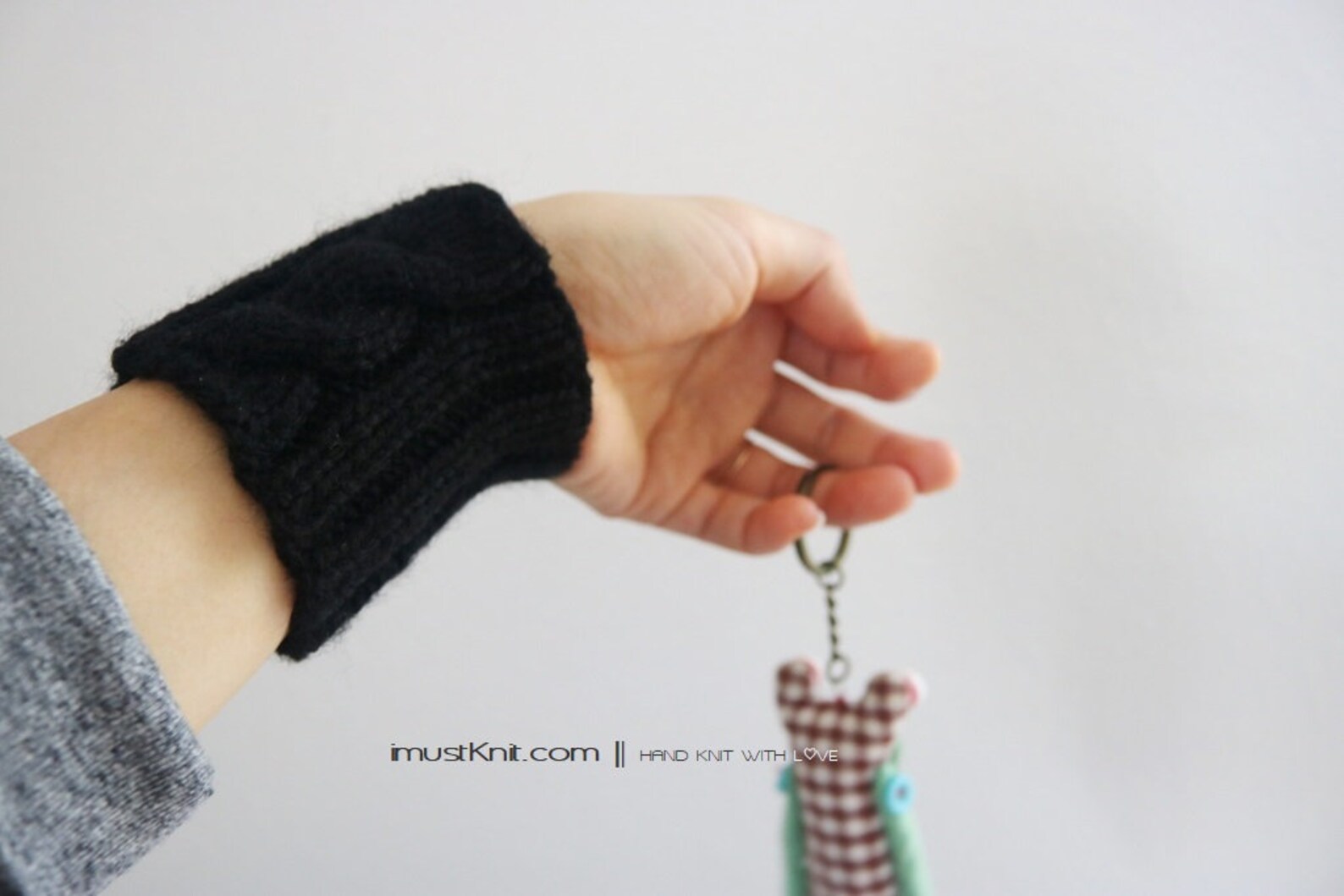 Hand Knit Wrist Cuffs Knitted Black Wrist Warmers Wrist Etsy
