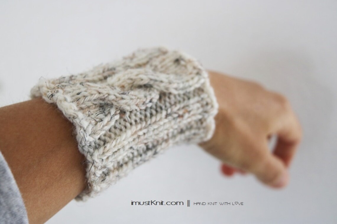 Hand Knit Wrist Cuffs Knitted Wheat Wrist Warmers Wrist Etsy