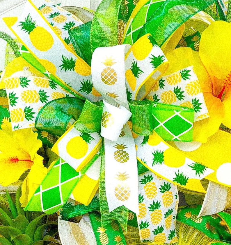 Pineapple gift Summer wreath Pineapple door hanger Summer wreath for front door Pineapple wreath Pineapple wall decor Pineapple decor