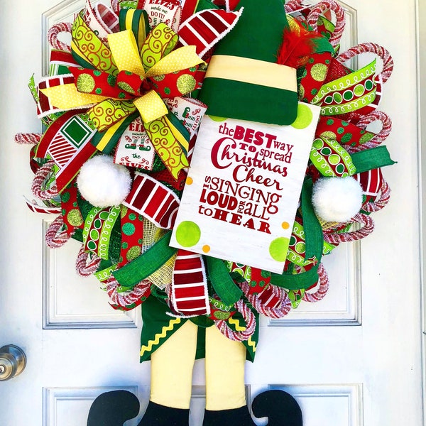 Elf wreath, Christmas wreath, Christmas Elf, Christmas Elf wreath, Elf, Christmas, Buddy the Elf