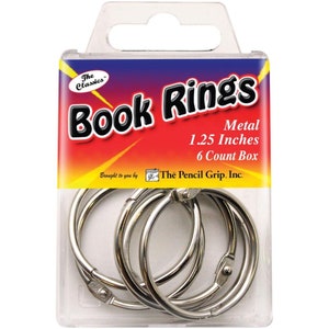 1.25 inch Book Rings - Scrapbook Rings - Pencil Grip Scrapbook Rings - 1.25&quot; Book Rings - Small Silver Book Ring - LAST CHANCE - 13-328