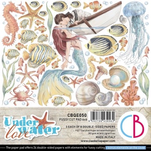 Ciao Bella 6x6 Underwater Love - Underwater Love Collection - 6x6 Cardstock - Double-Sided Cardstock - Acid Free - LAST CHANCE - 28-300