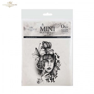 ITD Collection MINI Monica Dutkiewicz Art Rice Paper Set - Gothic Rice Paper - Graphic Rice Paper - Tattoo Rice Paper - 31-423